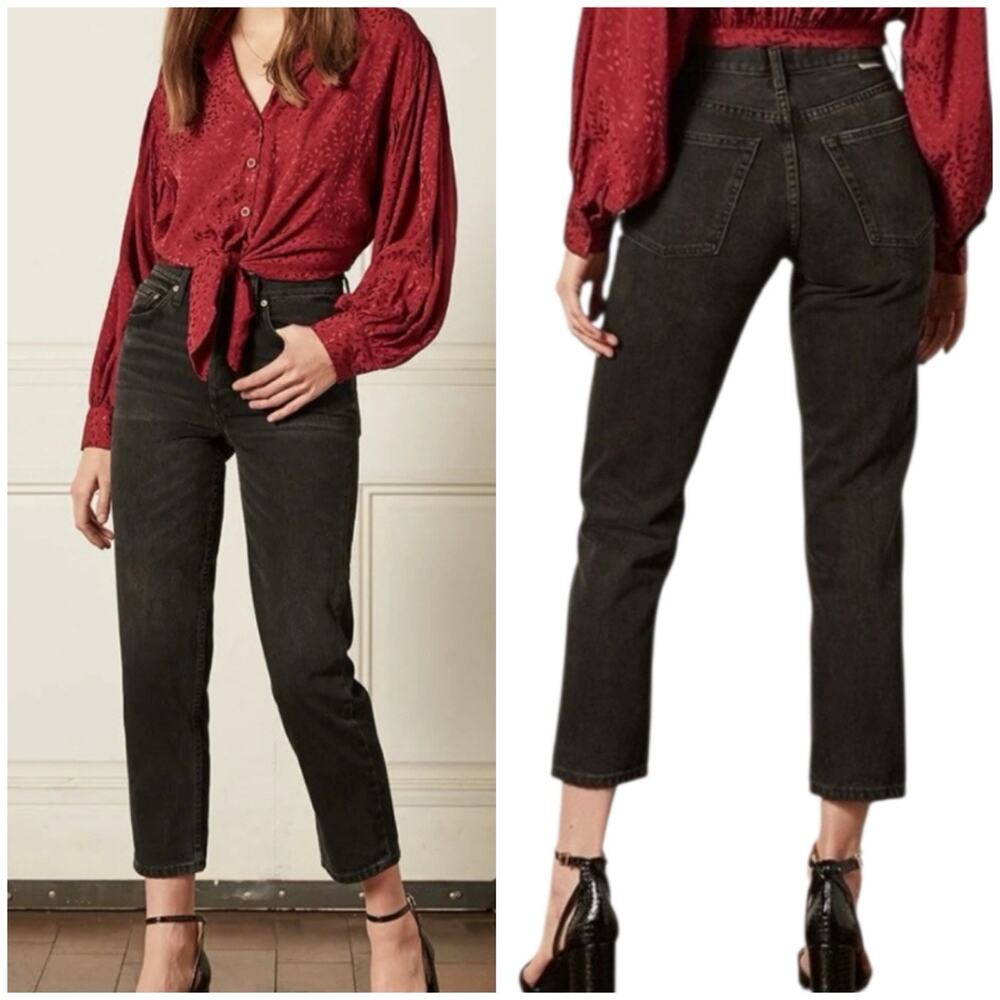 Boyish By Her Minimalist 27 High Rise Straight Leg Jeans Black Wash